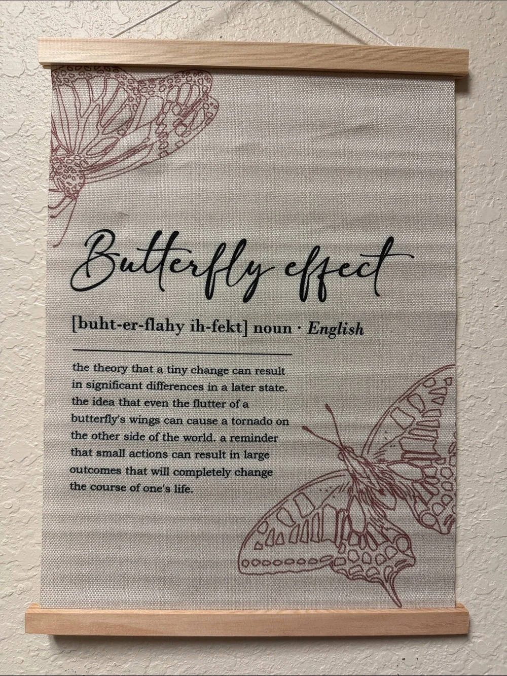 Butterfly Effect Wall Hanging - Cream and Brown